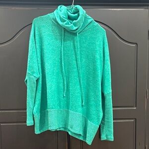 Zenana Outfitters Teal Cowl Neck Sweater